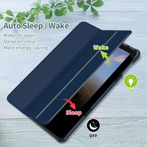 Image of DJ&RPPQ Lightweight and Convenient Case for Galaxy Tab A9+ /A9 Plus 11 inch 2023 Protective Case with Auto Wake /Sleep-Navy Blue