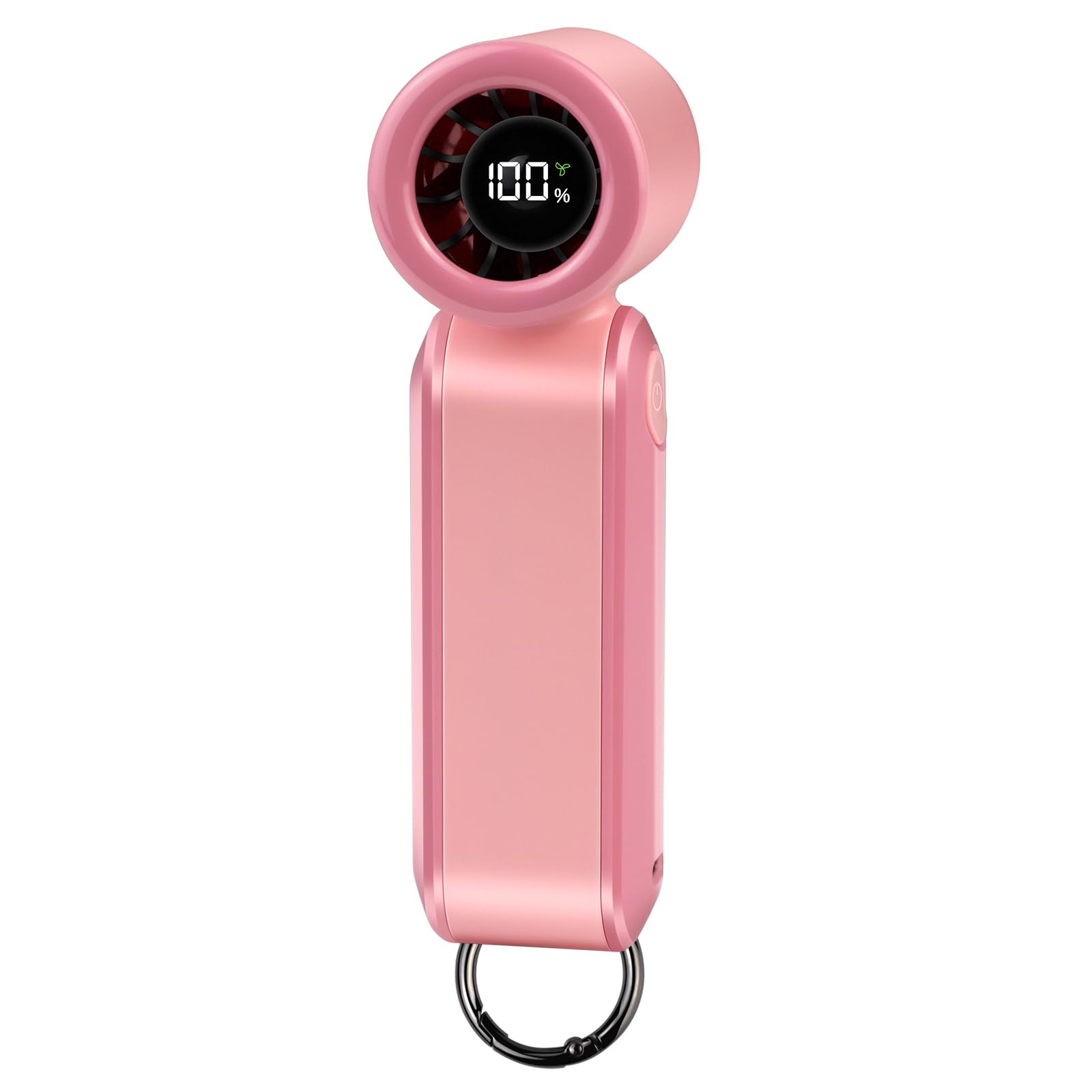 Portable Handheld Fan, LED Digital Display, Powerful Mini Turbo Fan, 17400RPM Hight Speed, Personal Hand Fan Rechargeable, Small Pocket Design with Carabiner, Personal Travel fan for Women Men