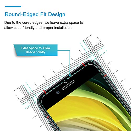 Hatoshi 3 Pack Screen Protector Designed For Iphone Se 2022 (3Rd Gen), Iphone Se 2020 (2Nd Gen), Iphone 8/7/6, 4.7-Inch 9H Hd Tempered Glass Film, Easy Installation Alignment Tray Case Friendly #TOP4