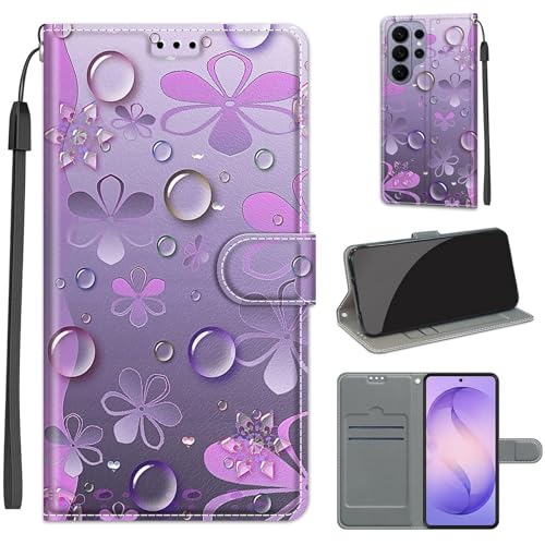 Funda para Samsung Galaxy S26 Ultra Carcasa, Case para Samsung Galaxy S26 Ultra Funda Libro con Tapa Piel Case Flip Cuero,Cierre Magnético Antichoque, Flor de la Suerte