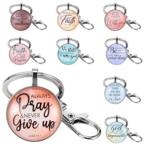 Image of Lemecima 18Pcs Christian Keychain Bulk Bible Verse Religious Keychain Scripture Quote Inspirational Gifts Supplies for Men Women