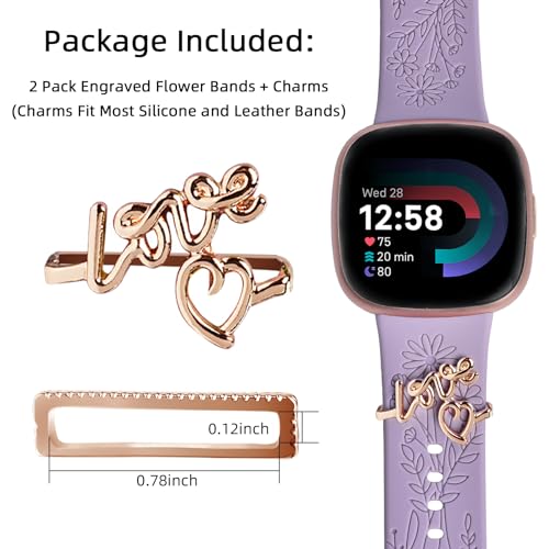 Correas compatibles Fitbit Versa 3/4 Sense 2, 2 Pack silicona miniatura 3