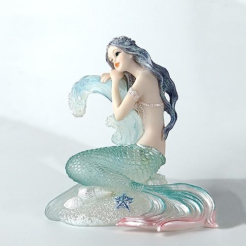 Figura Decorativa Sirena de Resina Transparente 4.72 Pulg miniatura 2