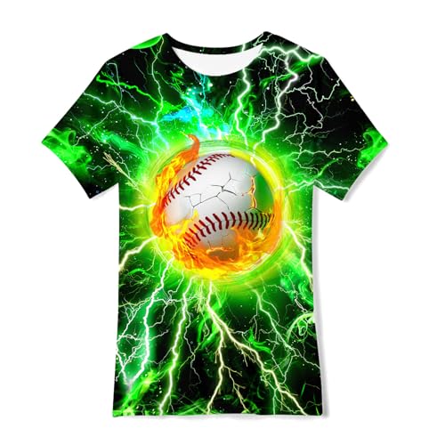 Image of 3D Graphic Short Sleeve Shirts Boys Girls Cool T-Shirt Unisex Novelty Tees for 7-12 Years Teens