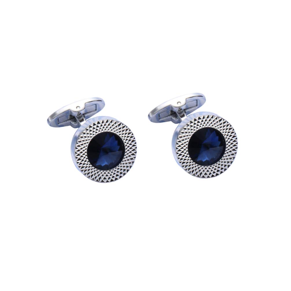 2pcs Cufflinks for Men Round Crystal Cufflinks for Men Wedding Business Elegant Gifts, As Shown, 2*1.8cm-image-9