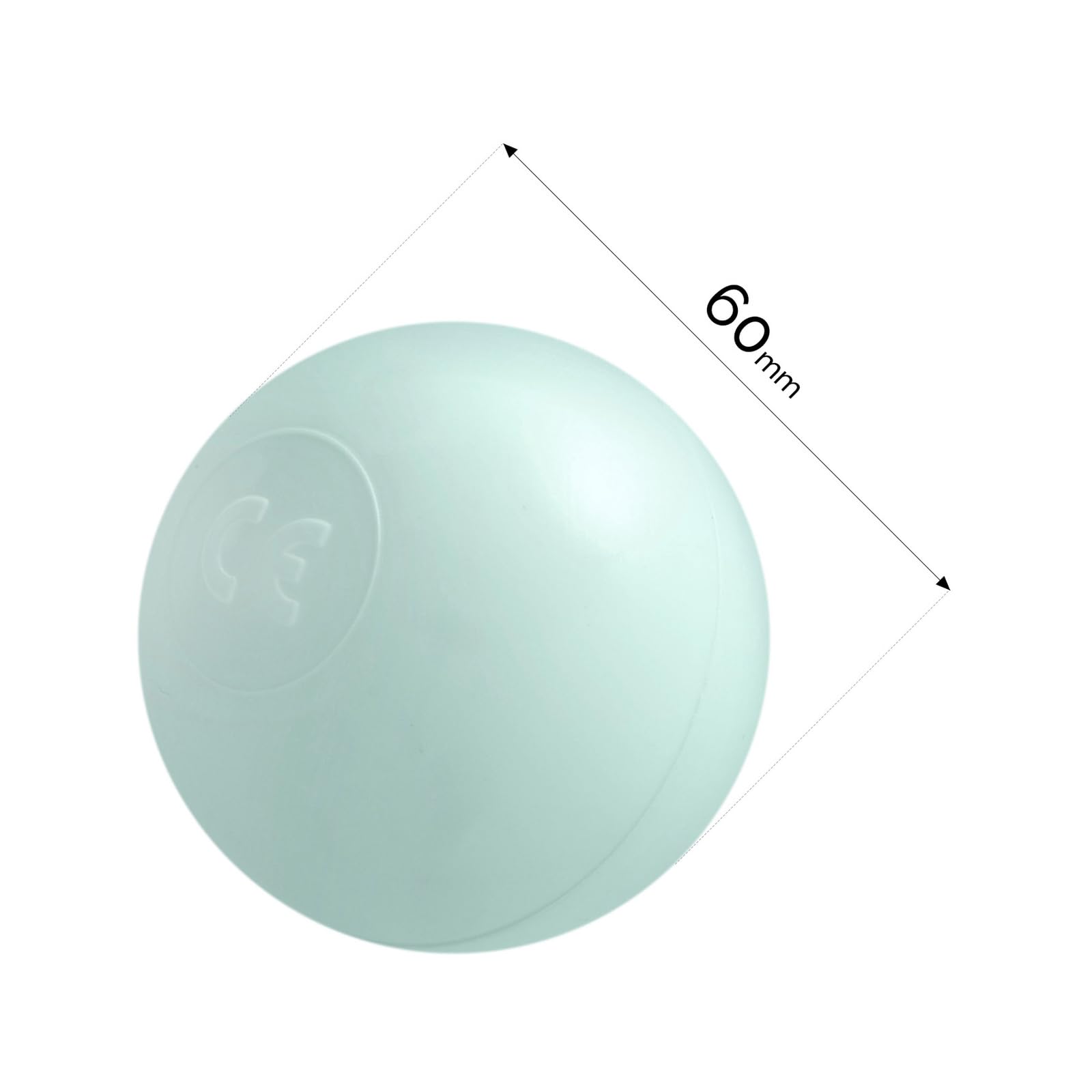 MISIOO Adorabili palline da bagno per palloni, 50 pezzi, 6 cm, plastica sicura, atossica, resistente allo schiacciamento, colore menta, giocattolo per bambini a partire da 1 anno