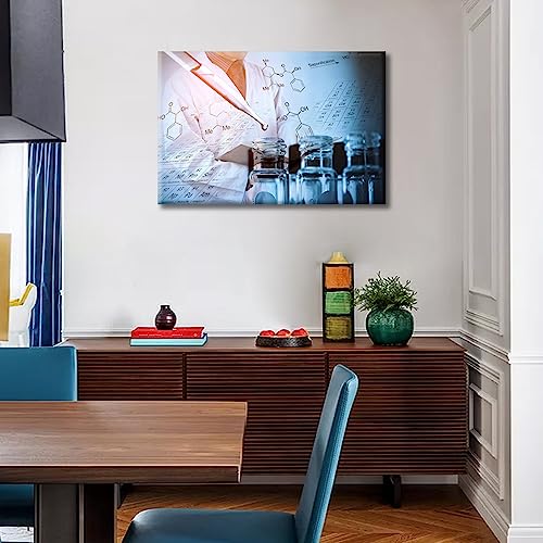 Image of TUMOVO Young Scientist Artwork Wall Decor Posters and Prints 1 Panels Clinical Laboratory Pictures Wall Decor for Bedroom Poster Medical Art Prints Framed Ready to Hang (16 inch Wx24 H)