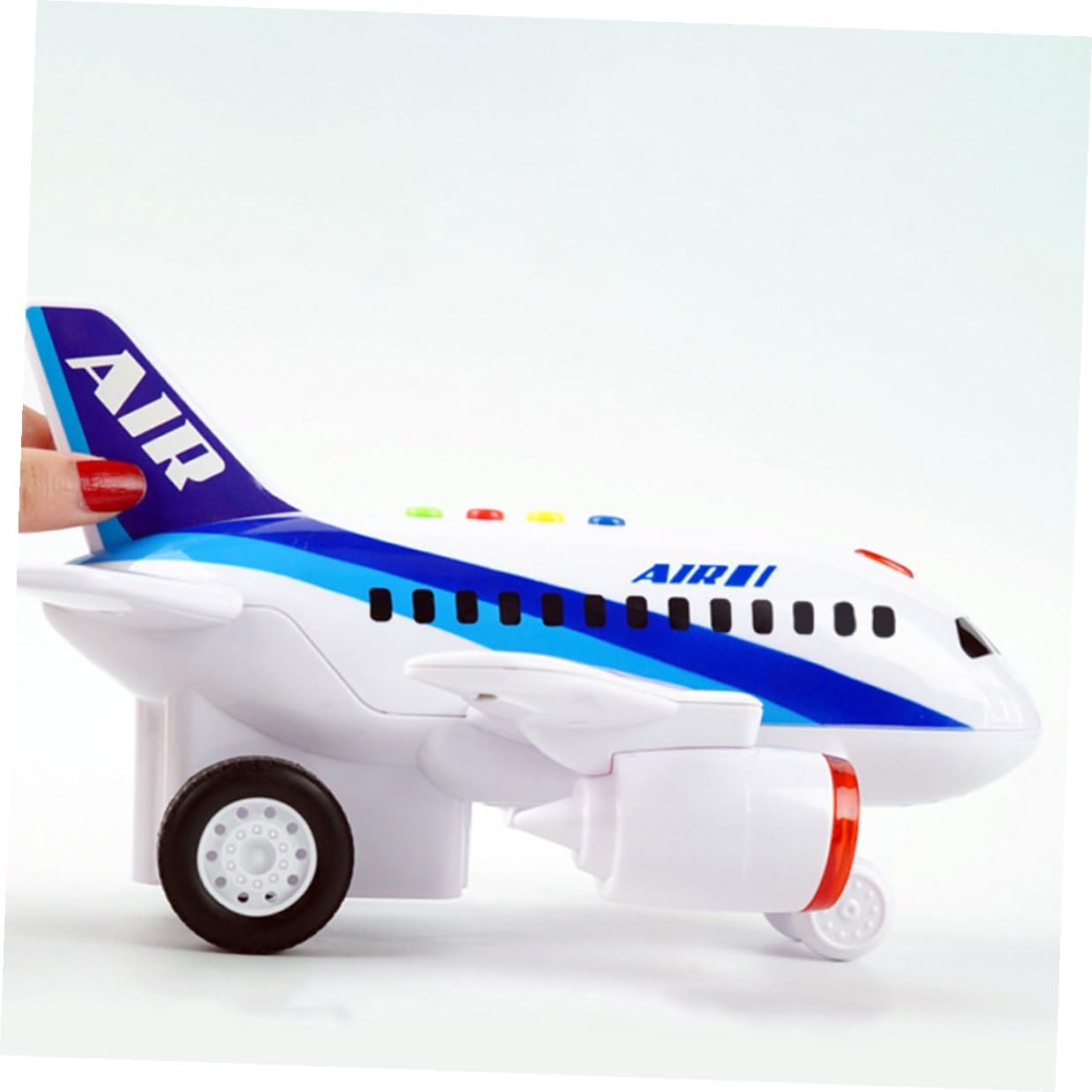 Avión de Juguete Inercial para Pequeños, Modelo Compacto y Ligero, Juguete Educativo Temprano Luces Brillantes, sin Batería, Adecuado para Bebés y Desarrollo Motriz