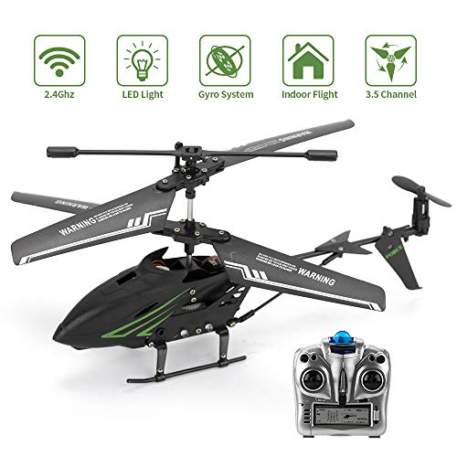 ROTOBAND RC Helicopter, Remote Control Helicopter with Gyro 3.5Hz Channel Mini Alloy Remote Helicopter Toys Gifts for Kids and Adults (Black)