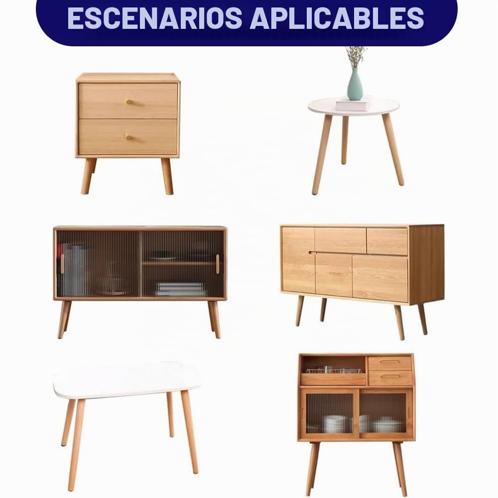 Juego De 4 Patas De Muebles De Madera 20 40 60cm Patas para Mesa De Centro Cónicas, Patas De Repuesto Inclinado para Somier Sillas Sofás Gabinetes(60cm/24in)
