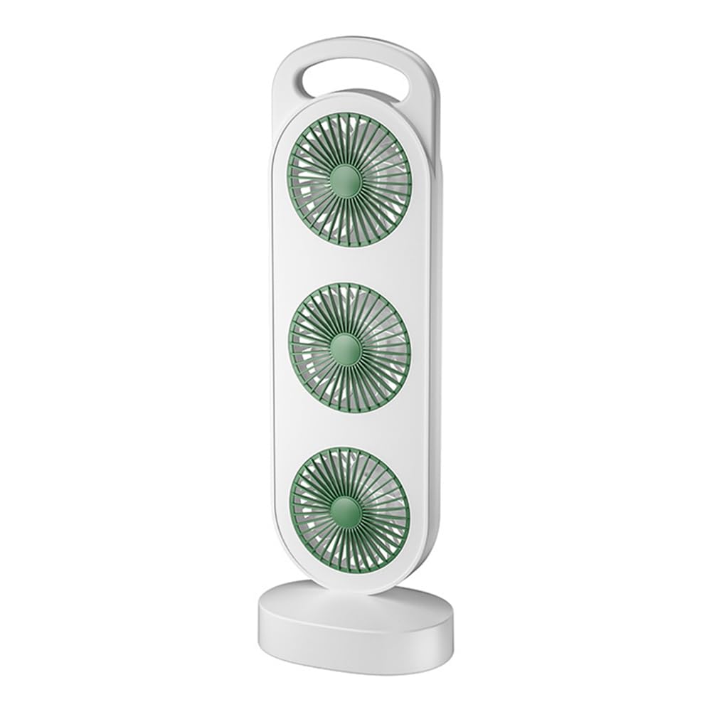Vjsujehgy Triple Turbine Design Fan USB Charging High Wind Desktop Fan Home Dormitory Fan Silent Operation