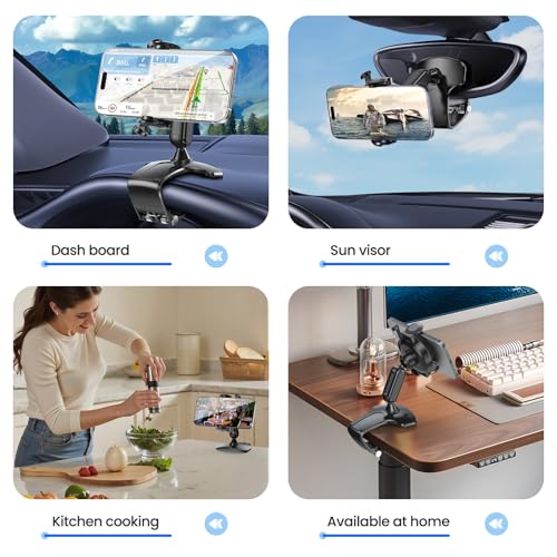 360° Rotating Dashboard Car Phone Mount (Black) - image 6