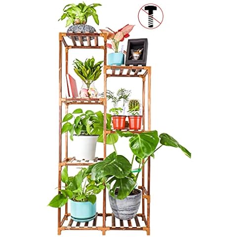 Bonviee Tall Plant Stand for Indoor Plants, 7 Tire 7 Potted Outdoor Plant Shelf Flower Stands for Living Room Balcony and Garden Cover
