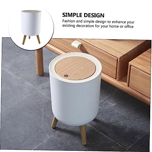 Caneca de basura rectangular blanca para hogar miniatura 7