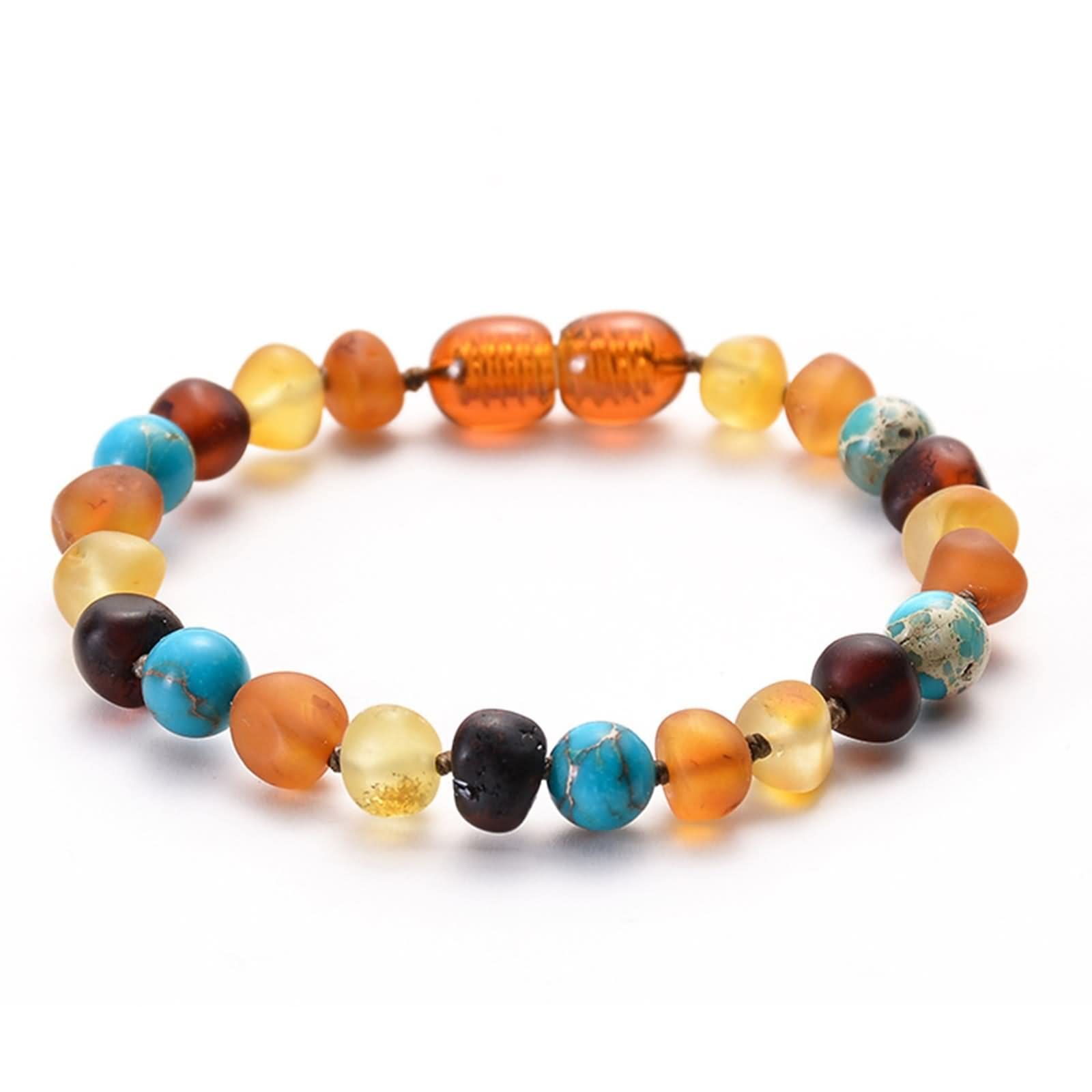 Perlenarmband Set, Freundschaftsarmbänder Natürlicher Bernstein Geschenk Vatertag