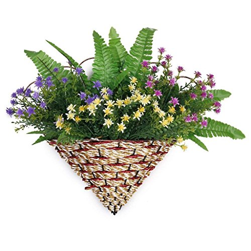 Image of PAPERI Artificial Plant Home Decor - Green Imitation Fern Plastic Artificial Grass Leaves Plant for Home Arrangement Decor Pack of 4