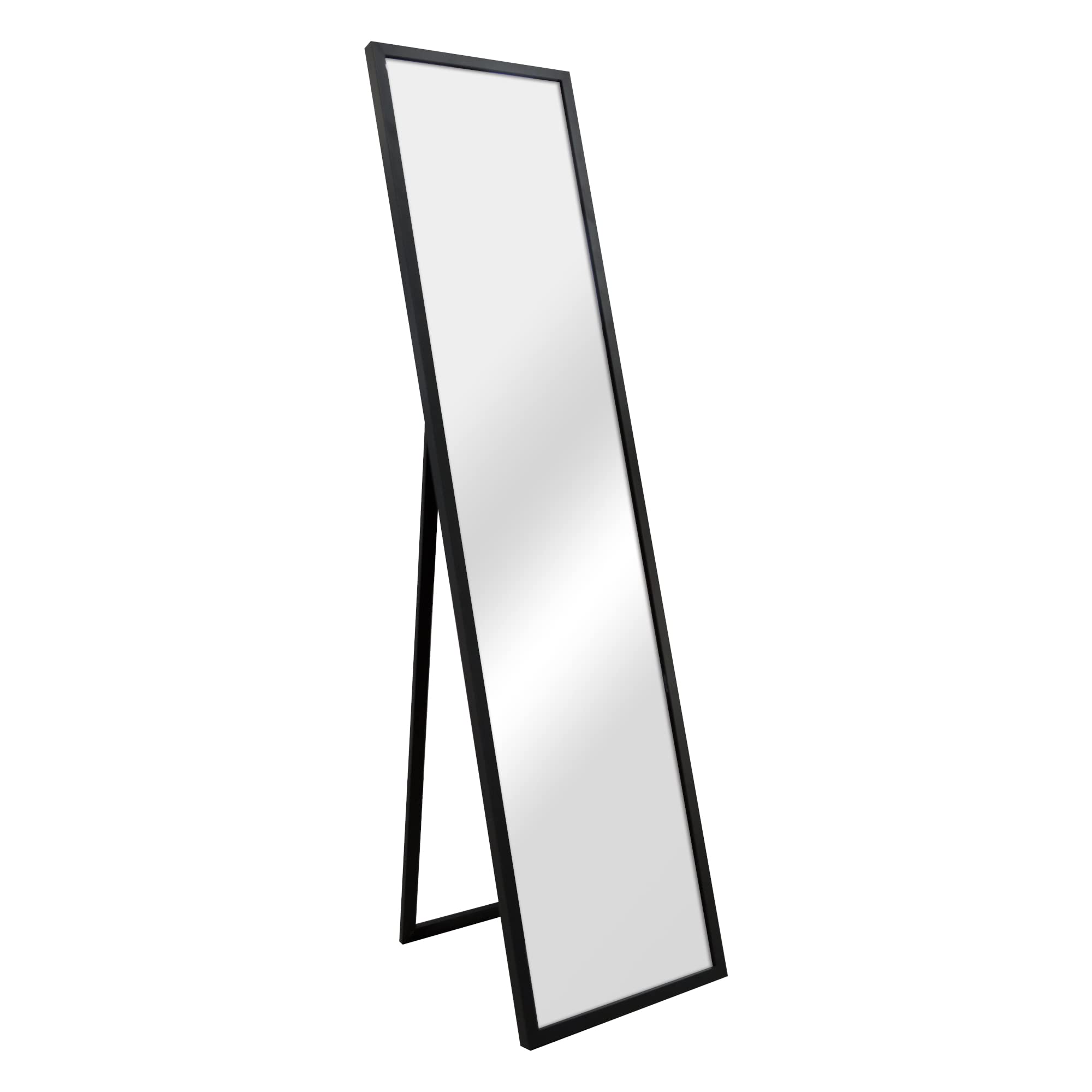 en.casa Giovinazzo Standspiegel 150x35 cm – Ganzkörperspiegel mit MDF-Rahmen, schwarz
