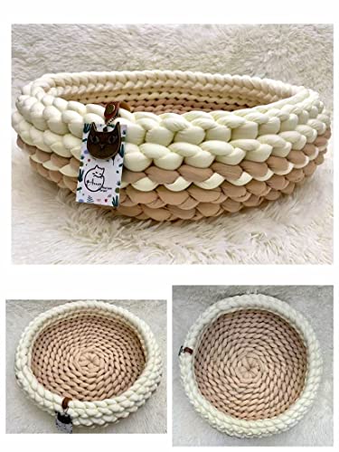 Moon Waves Chunky Yarn For Arm Knitting Crochet Making Blanket Pets House(Light Brown) #TOP1