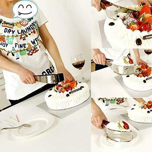 Cake slicer cutter,Baodanfirst 304 Stainless Steel Cake Server, Pie Knife Cake Lifter Tools,cake Pie Cutting Guider Bread Pizza Baking Knife Pastries Divider Cake Cut Clip
