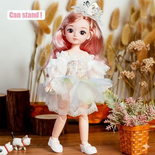 Image of 12 Inch Princess Fashion Doll Toy for Girls Beautiful Big Eye Doll with Long Hair, Random Dress, Moveable Hands & Legs, Pretend Play Toy, Birthday Gift for Kids, Collectible Doll