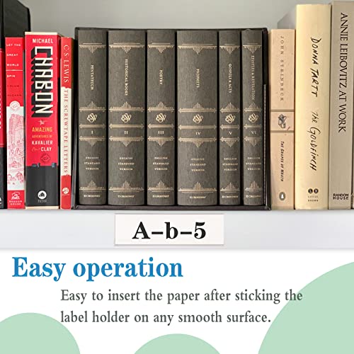 Self Adhesive Label Holders, Elemguly 50Pcs Shelf Tag Label Holders With Paper Label Inserts Plastic Price Tag Holders Clear Shelf Label Clips (3.94 X 1.18 Inch) #TOP2