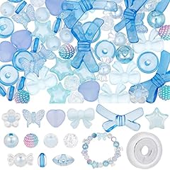 150pcs Blue Beads Acrylic Bead