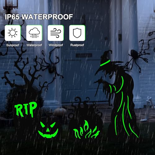 3 Pcs Halloween Witch Yard Signs Metal Stakes Outdoor Decoration - image 2