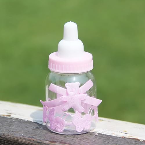 Miniatura 3 de ERINGOGO Caja de dulces con forma de biberón único en caja de regalo de fiesta de baby shower rosa