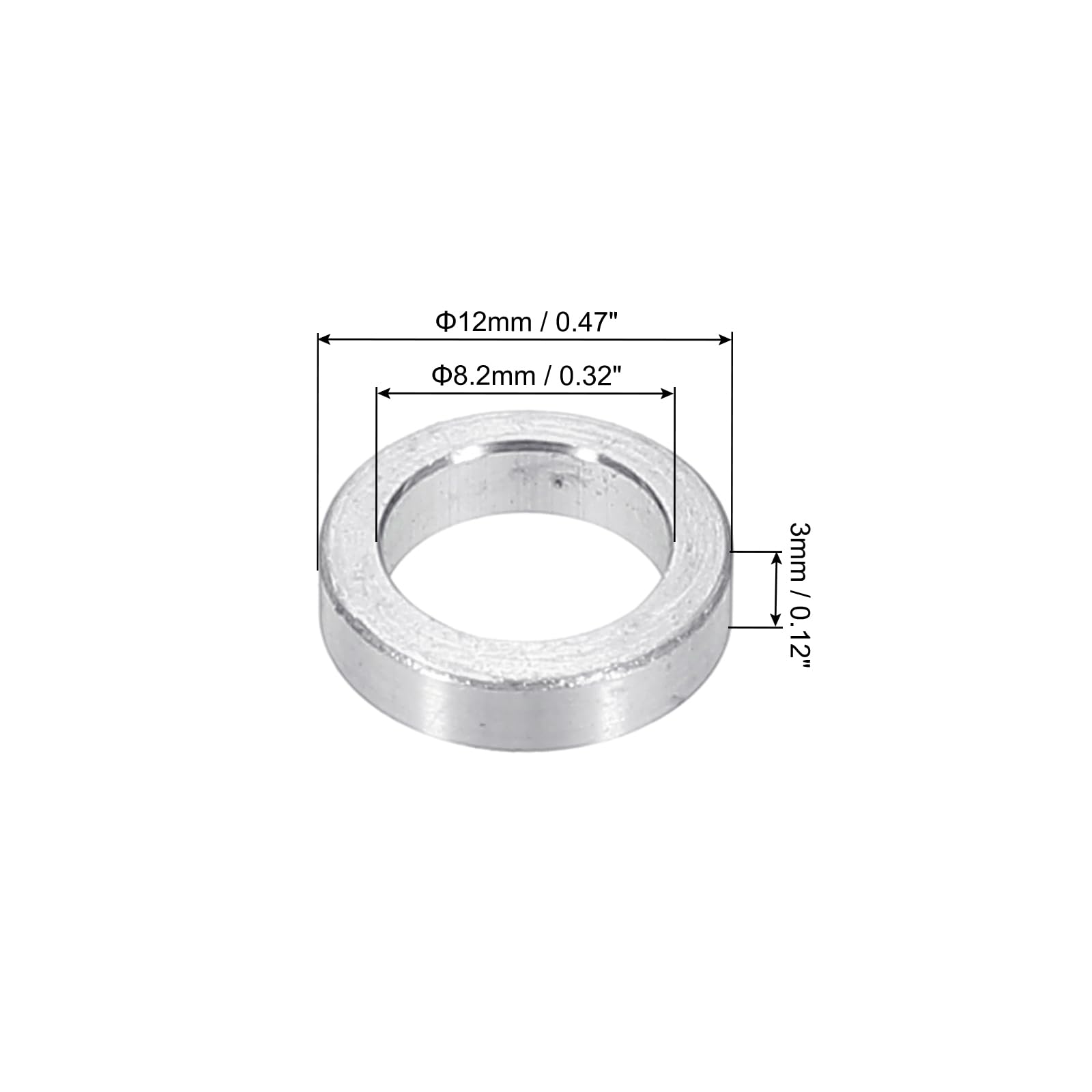 PATIKIL M8 Aluminum Spacers, 6pcs 5/16" x 1/2" Round Metal Spacers for 5/16 or M8 Screw Bolts - Image 2