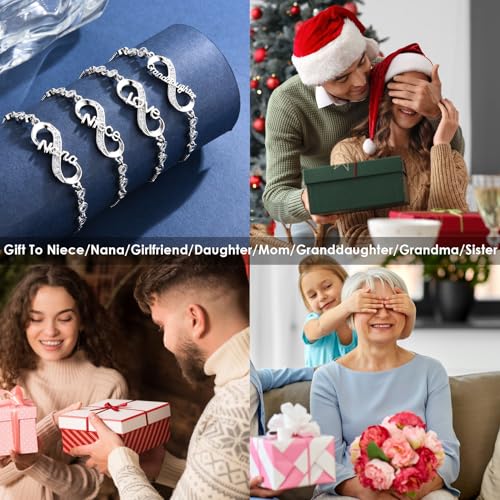 Bijoux cadeaux pour elle, bracelet infini aux finitions d'art