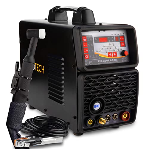 WABROTECH ACDC TIG Svetsmaskin 200 Ampere IGBT - Invertersvetsmaskin WIG/TIG MMA E-Hand - Svetsmaskin med Och Utan Gas - Inertgassvetsmaskin - Svetsning av Stål - Elektrodsvetsfunktion