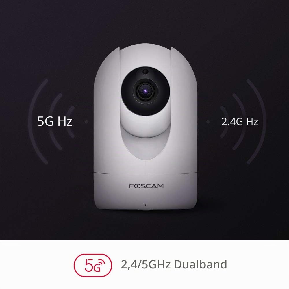 Foscam R4M - Super Hd Ip Wlan Dual-Band Überwachungskamera I Ip-Kamera Mit 4 Mp Und 10M Nachtsicht I Wlan Kamera Mit Bewegungserkennung I 2-Way-Audio-Sytem Kamera Mit Microsd-Kartenslot