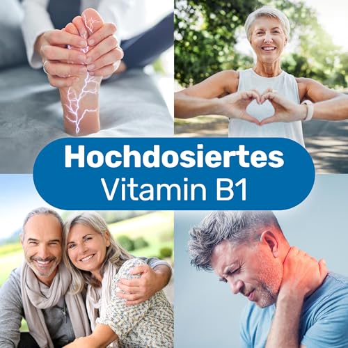 Glycowohl® Vitamin B1 400 mg¹ pro Tagesdosis – 100 Tage Vorrat – hochdosiertes Thiamin ohne Magnesiumstearat & Farbstoffe - 200 Kapseln