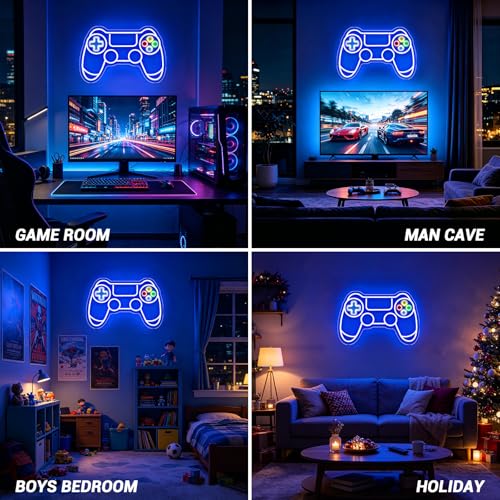 Image of Gamer Neon Sign, Gamepad Shaped LED Neon Sign for Gamer Room Decor, Gaming Neon Light Sign for Teen Bedroom Decor, Gamer Gifts for Boys, Teen, Men, Kids