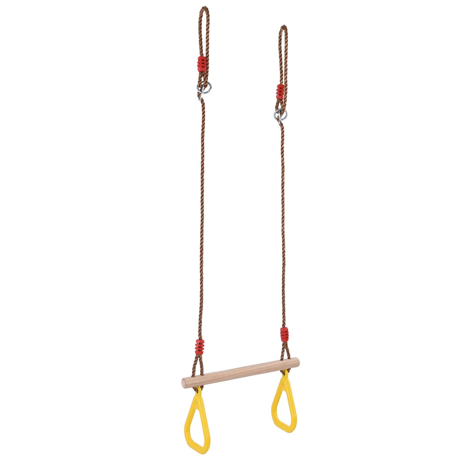 Trapeze Swing Bar Rings with Wooden Stick, Monkey Bars Swings Playset for Kids Indoor Outdoor Playground Accessories