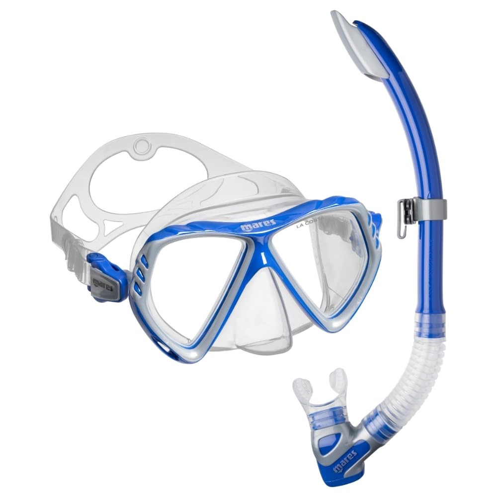 Mares Combo La Costa Splash - Kit de máscara de Tubo para Adultos, Vidrio Templado, Snorkel semiDry, válvula de Purga