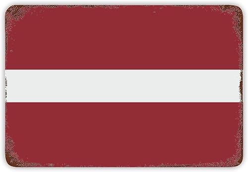 Miniatura 1 de Placa de lata de Letonia con diseño de capital, envejecida, decorativa, de ciudad, estilo sureño, estilo sureño, para mesa, sala principal, patio,