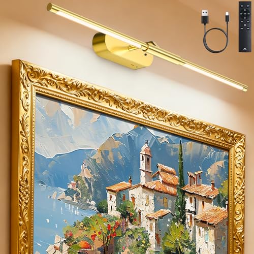 Image of Glendan 24 inch Wireless Picture Lights for Wall, Rechargeable Art Light