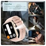 IOWODO Montre Connectée Femme Homme, Appel Bluetooth, Écran 1.91" à LCD, Cardiofréquence/Oxymètre/Analyse Sommeil, Étanche IP68, 100+ Modes Sports, pour Android& iOS(Rose)