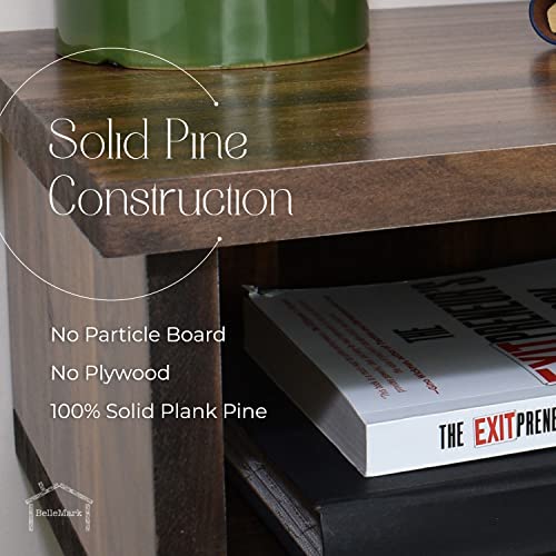 Bellemark Floating Nightstand | Wall Mounted Wood Bedside Table And Shelf For Bedrooms Hanging Storage Stand Great For Living Rooms, Dining Rooms, And More (Dark Walnut, Set Of 2 Nightstands) #TOP4