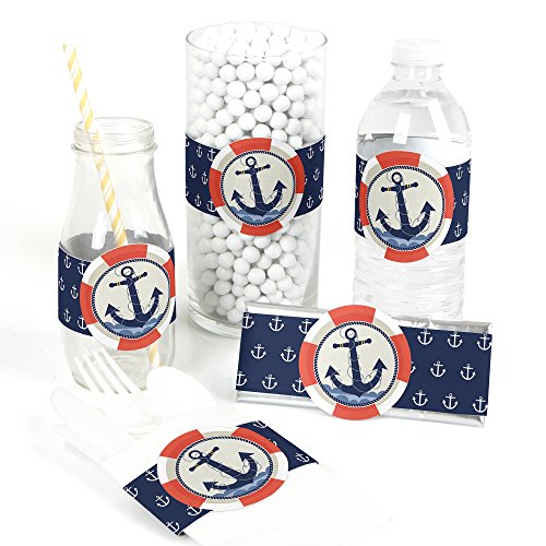 Big Dot of Happiness Ahoy - Nautical DIY Party Supplies Baby Shower or Birthday Wrapper Favors & Decorations Set 15
