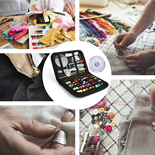 Image of Sewing Kit, Sewing Kit for Adults, Needle and Thread Kit, Travel Sewing Supplies, Large 128PCS, Basic, Beginner Sewing Kits, Contains Sewing Needles, Thread etc(L)