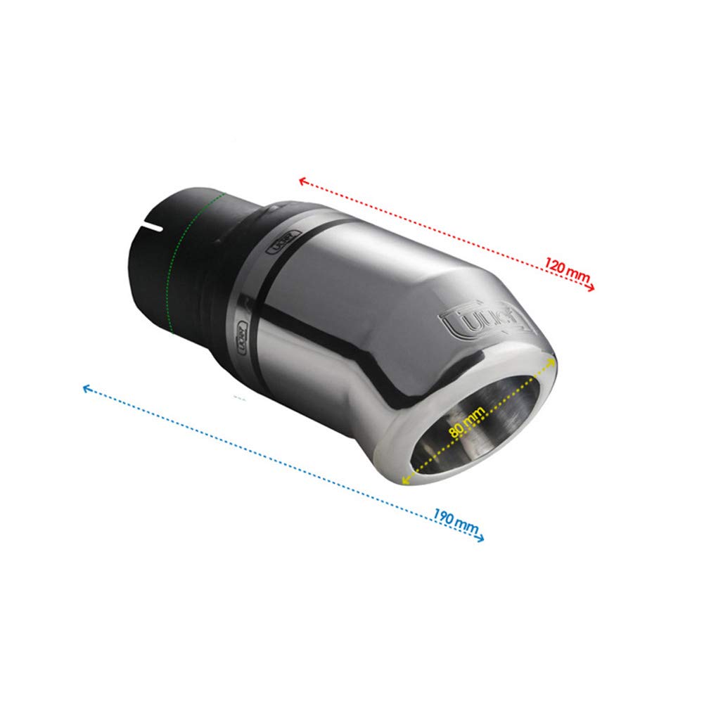 Ulter Sport wykańczacz wydechowy - okrągły Ø 80 mm w dół - długość 120 mm - instalacja ->50 mm - Inox