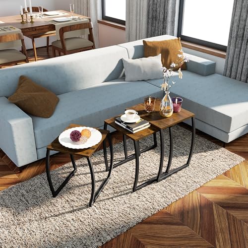 SRIWATANA-Nesting-Tables-Vintage-Side-End-Tables-Living-Room-Coffee-Snack-Table-Set-of-3