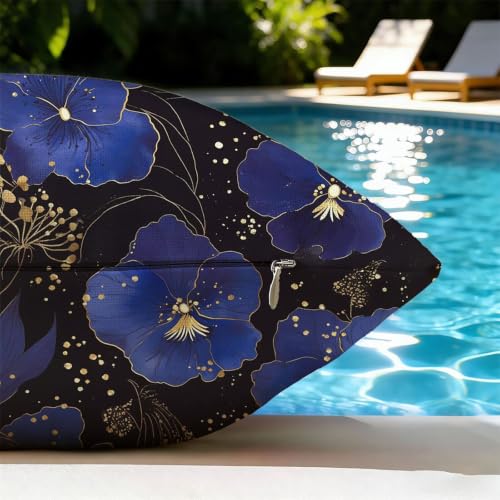 Housse de coussin noir 30x30cm extérieur imperméable lot de 2 - 7