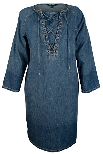 Lauren Ralph Lauren Women's Petite Lace-Up Denim...