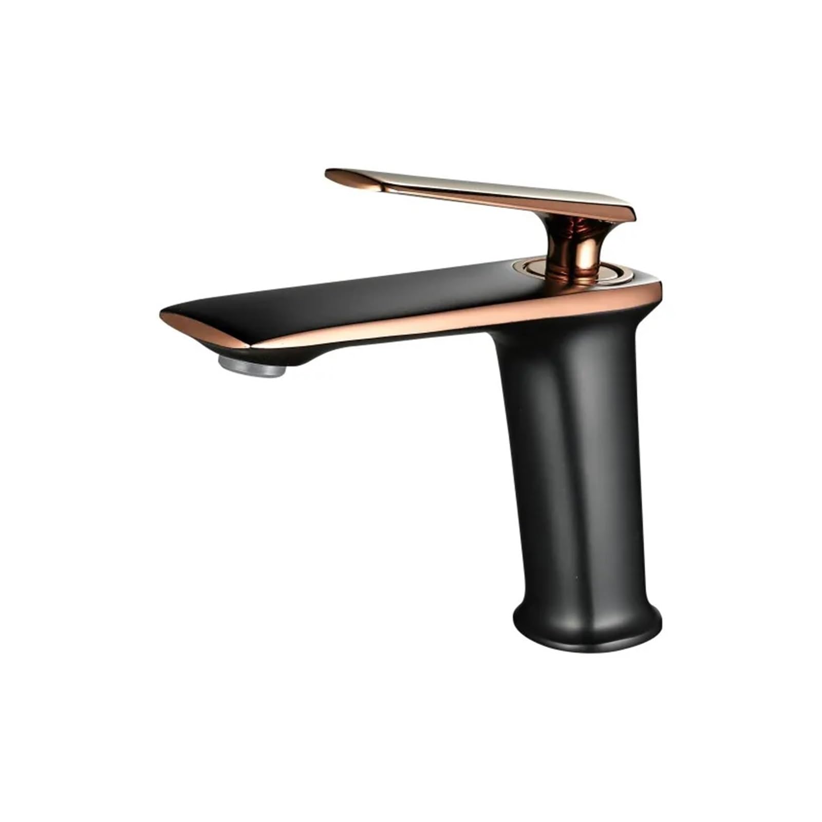 Rose Gold Wash Basin Taps White Faucet Bathroom Basin Faucets Hot Cold Water Sink Tap Mixer(Black-rose gold)