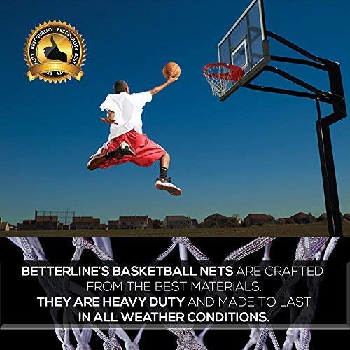 Heavy Duty Basketball Net Replacement - All-Weather Thick Nets Fit Standard Indoor And Outdoor 12-Loop Rims (White) #TOP6