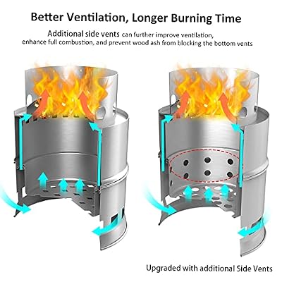 TOMSHOO Camping Stove, Portable Folding Windproof Wood Burning Stove Compact Stainless Steel Alcohol Stove Outdoor Camping Hiking Backpacking Picnic BBQ