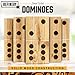 Refinery And Co. 28 Piece Jumbo Wood Dominoes Game Toy Set, Oversized Tiles Measure 7 x 3 Inches, Includes Canvas Carrying Bag for Storage, Indoor/Outdoor Use, Great for Backyard Parties